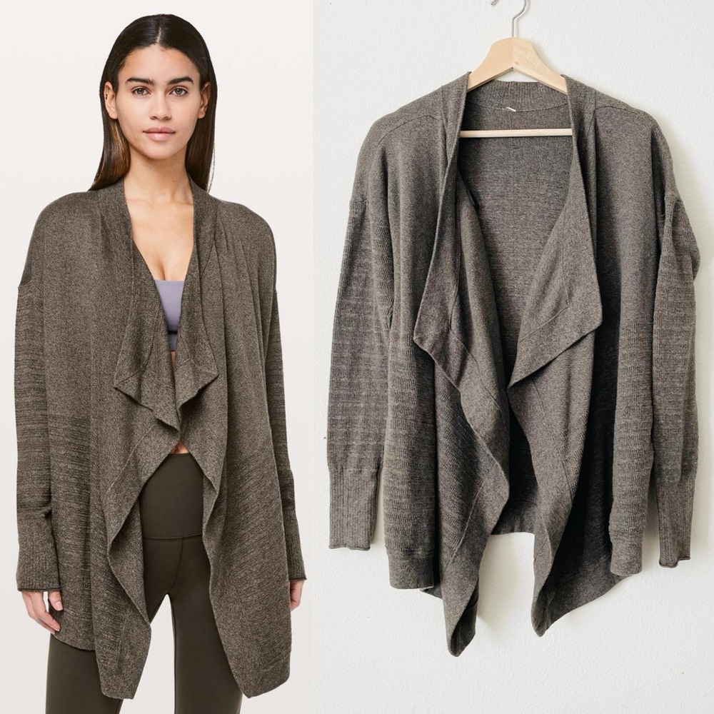 Lululemon SIZE 6 Find Your Calm wrap cardigan - Dark Olive